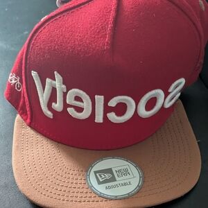 New Era Red and Tan Adjustable Cap